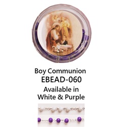 20" Scented Wood Rosary with Box - Boy Communion