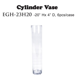 20" Cylinder Glass Vase