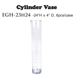 24" Cylinder Glass Vase