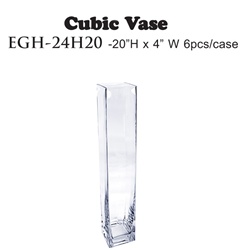 20" Cubic Glass Vase