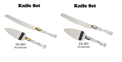Knife Set - Acrylic Handle, Plain, SILVER/GOLD