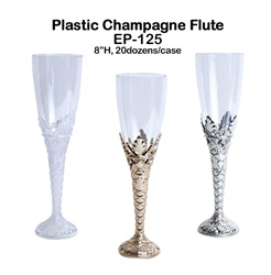 8" Plastic Champagne Flute with Stylish Handle