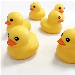 2 1/4" x 2" x 2" Medium Yellow Plastic Duck