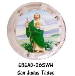 20" Scented Wood Rosary with Box - San Judas Tadeo - White