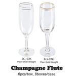 8 1/4" Straight Glass Flute with Colored Rim