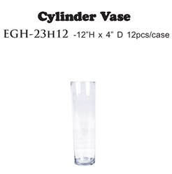 12" Cylinder Glass Vase