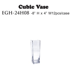 8" Cubic Glass Vase