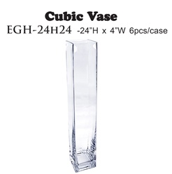 24" Cubic Glass Vase
