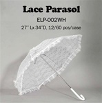 27" White Lace Parasol