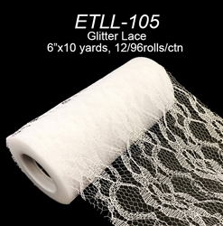 6" x 10 yards Glitter Lace Tulle