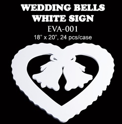 EVA Sign - Double Bell/Heart - White