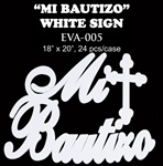 EVA Sign - Mi Bautizo- Gold, Silver, White